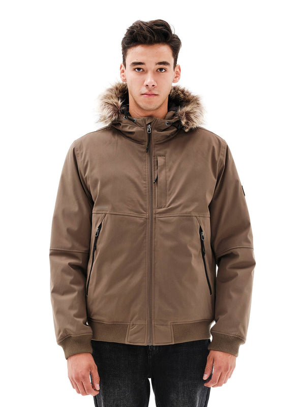 ΑΝΔΡΙΚΟ ΜΠΟΥΦΑΝ EMERSON BOMBER JCKT WITH FUR-TRIMMED HOOD