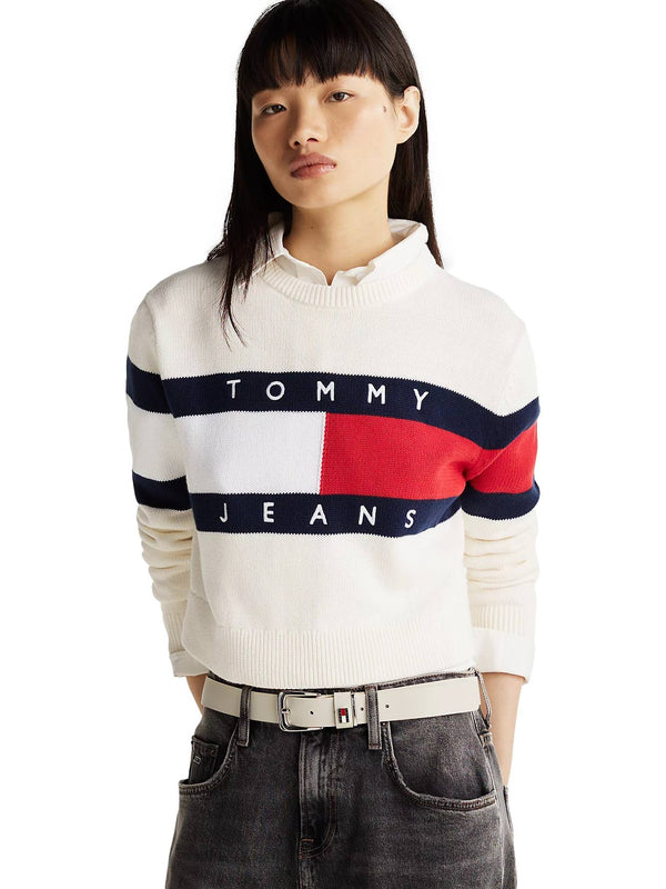 ΓΥΝΑΙΚΕΙΟ ΠΛΕΚΤΟ TOMMY JEANS TJW CENTER FLAG SWEATER