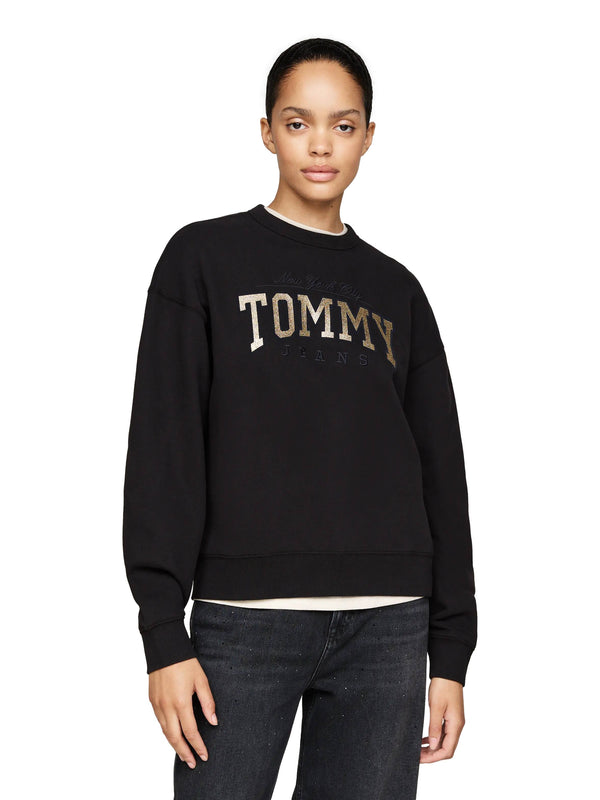 ΓΥΝΑΙΚΕΙO ΦΟΥΤΕΡ TOMMY JEANS BOXY GLITTER VARSITY CREW