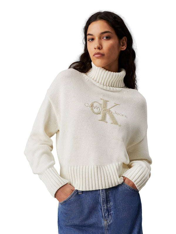 ΓΥΝΑΙΚΕΙΟ ΖΙΒΑΓΚΟ CALVIN KLEIN JEANS CHENILLE MONOLOGO SWEATER