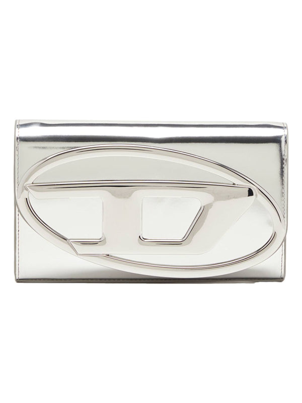 DIESEL WALLET STRAP 1DR IN MIRRORED LEATHER