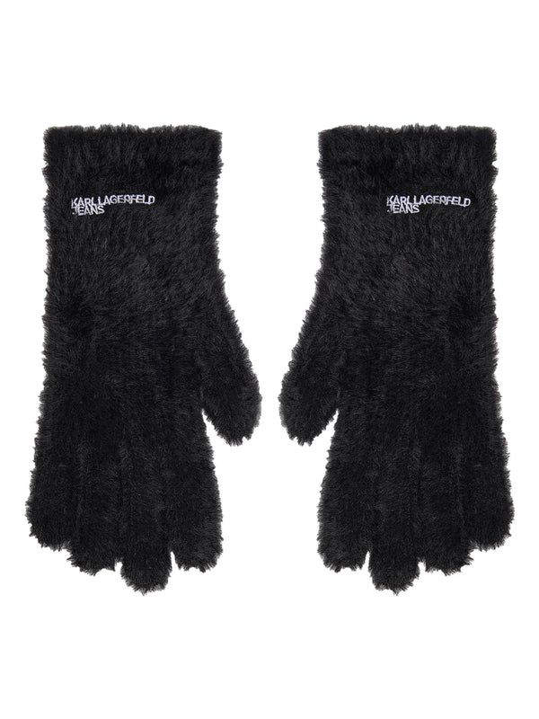 ΓΥΝΑΙΚΕΙA ΓΑΝΤΙΑ KARL LAGERFELD JEANS FURRY LOGO GLOVES